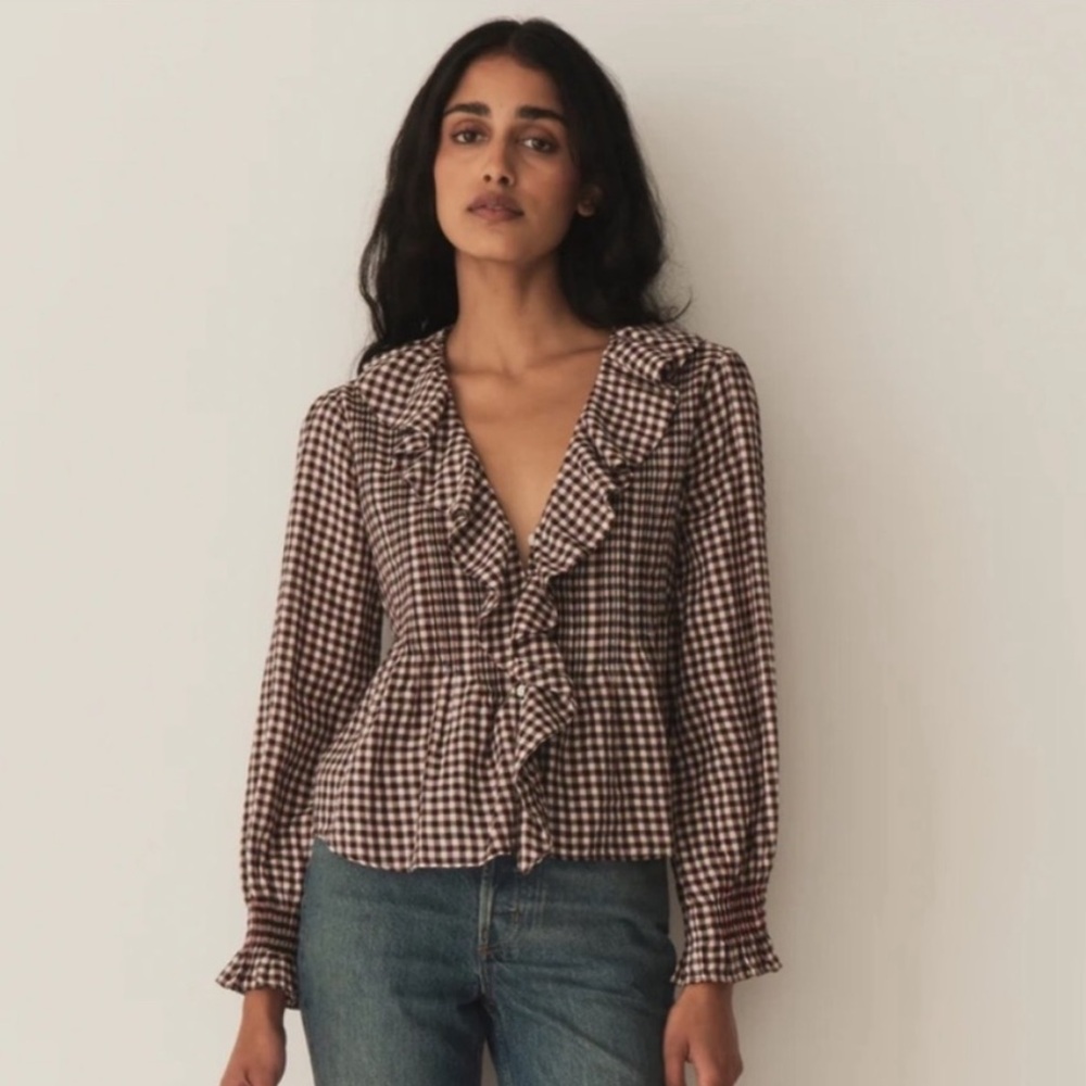 DÔEN Hardy Top in Delphine Plaid (Small)